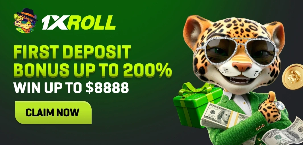 1xRoll first deposit bonus — 200% match up to $8,888
